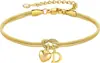 Pulsera de Acero Inoxidable Pulido con 26 Letras para Mujer Estilo Moderno Simple Europeo y Americano Transfronterizo Joyería Eterna