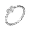 Anillo de amor con incrustaciones de diamantes dulces de estilo japonés y coreano para mujer, apertura para chica, estilo Mori, anillo para dedo, personalidad de moda en línea para celebridades y estudiantes.