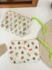 33262 Bolso de Mano Floral Simple Estilo Coreano con Cuerda de Colores Bolsa de Almacenamiento Portátil Bolsa de Viaje para Artículos de Tocador y Maquillaje Bolsa de Almacenamiento