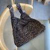 Bolsa de ombro casual para mulheres, primavera de 2025, estilo coreano, para todos os estilos, bolsa de tecido, para viagem, com estampa de leopardo