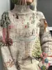 Capa abrigo cárdigan suéter casual con estampado abstracto navideño nuevo transfronterizo de Amazon