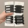 Horquilla negra esmerilada sencilla con clip lateral para flequillo, nueva horquilla con clip de pico de pato para cabello roto sin costuras, accesorios para el cabello