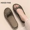 Chinelos de Verão Frescos com Estampa de Leopardo e Cintura Fina para Mulheres 2026 Novo Estilo Sem Cheiro Antiderrapantes Silenciosos com Suporte de Arco para Uso Doméstico Interno