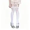 Calcetines Lolita Japoneses Estilo Princesa Lazo Puro Deseo Lindos con Encaje en el Borde Calcetines Largos Blancos