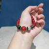 Pulsera de Cristal de Cinabrio y Vidrio con Ceniza Fragante, Diseño Simple y Versátil, Joyería para Hombres y Mujeres