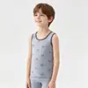 Colete Infantil de Lycra e Algodão para Meninos Sem Mangas Cardigã Pequeno para Meninas Roupa Íntima Antibacteriana 7A Roupa de Casa Camada Superior Camada Base