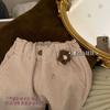 Honey Daddy Pantalones Casuales Bordados de Cereza de Invierno para Niñas Estilo Coreano para Niños Estilo Occidental Pantalones Cálidos Pantalones de Bebé Forrados de Felpa