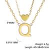Collar de acero inoxidable de doble capa con cadena de corazón dorado, estilo sencillo y moderno, para mujer.