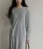 Eryang DesignTingtongBlanco Texturizado Estilo Chino Nuevo Top Holgado y Versátil sin Hombros para Mujer