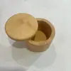 Caixa de sal de madeira de bambu com colher jarra de especiarias de cozinha tampa giratória magnética caixa de tempero de madeira maciça recipiente de tempero doméstico conjunto de recipiente