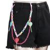 Joias transfronteiriças europeias e americanas estilo punk cor de doce coração de pêssego pirulito foto de rua calça hip hop corrente decoração pendurada decoração de calça