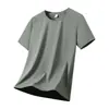 Camiseta Masculina Casual ao Ar Livre de Nylon Estampado para Jovens Manga Curta Tamanho Grande Solta Versátil Elástica Gola Redonda Camiseta