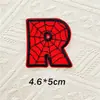 5cmQ Teia de Aranha Gorducha Letra Número Patch de Bordado Autoadesivo Patch Decorativo para Bordado DIY em Diário/Computador Patch de Tecido