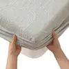 Lençol de Baixo com Elástico 100% Algodão Gaze Algodão Puro Jacquard de Trama Grossa Capa de Cama de Peça Única Conjunto de Roupa de Cama Espesso Alta Gramatura Super Espesso Conjunto de Três Peças
