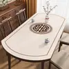 Novo Jogo Americano Oval Estilo Chinês, Toalha de Mesa Impermeável e à Prova de Óleo, Sem Lavagem, Tecido de Luxo Leve de Alta Qualidade, Novo Jogo Americano Oval para Mesa de Jantar