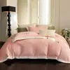 Terciopelo de Leche Juego de Cuatro Piezas Antiestático Invierno Engrosado Cálido Coral Terciopelo Sábanas Rosa Funda de Edredón Ropa de Cama
