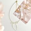 Collar de perlas Shijia de lujo con luz de hadas súper de primavera y verano, pulsera de lazo exquisita, cadena de clavícula elegante y sencilla a la moda.
