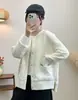 Chegada Nova Outono 2026: Jaqueta de algodão acolchoada patchwork casual de corte solto estilo coreano para mulheres, estilo 582