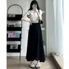 Calça-Saia Estilo Fada Branca 2026 para Mulheres, Estilo Fino para Primavera e Verão, Calça de Pernas Largas Fluida de Cintura Alta Emagrecedora
