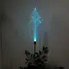 Nova lâmpada de piso solar de 7 cores fibra óptica mestre de água barra acrílica gramado pátio externo lâmpada decorativa