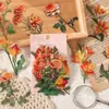 Paquete de Pegatinas Fantasma Oscuro: Serie Paleta de Colores Florales, Material de Diario Floral Transparente Decoración DIY, 6 Diseños