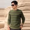 Suéter Masculino JEEP SPIRIT Gola Redonda Versátil Inverno Nova Coleção Blusa de Tricô Roupas Solta Listrado Intercolor Tendência