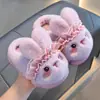 Pantuflas de Algodón de Invierno para Niños Niñas Cálidas Felpudas con Más Terciopelo Padre-Hijo Suela Gruesa Hogar Interior Pequeño a Mediano Niños Bebé Cubre-Talón Zapatos de Algodón