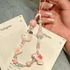 Ins Desenho Animado Feito à Mão Case de Celular com Contas Corrente para Pendurar Chaveiro Pulseira DIY Decoração para Pendurar na Câmera ccd Mochila Anti-perda