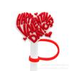 Tapa de Pajita de Silicona de Amor para el Día de San Valentín Lindo Corazón Dulce Dibujos Animados Pajita Tapa Decorativa Tapón de Pajita Manga de Pajita Soporte de Pajita
