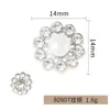 Botón Decorativo para Vestido Ropa, Botón Cosido a Mano con Perla, Pedrería, Flor Francesa, Diseño de Rodeado Multipiedra, Hebilla de Aleación de Zinc