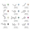 Pendientes de plata de ley 925 bañados en platino con doce constelaciones y diseño de nicho femenino con estrella Mang, estilo europeo y americano, sencillos.