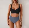 Traje de baño para mujer 2025 al por mayor Bikini transfronterizo Estilo europeo y americano Traje de baño de dos piezas Comercio exterior Cintura alta Modelo nuevo