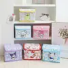 Caja de almacenamiento de escritorio plegable linda japonesa caja de almacenamiento para estudiantes caja para artículos varios con tapa caja organizadora a prueba de polvo para cosméticos