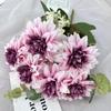 Nueva flor artificial de lirio de 7 cabezas Meili para boda, con flores, decoración del hogar, bricolaje, flor artificial para boda, flor hecha a mano