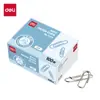 Caja de Clips para Papel Deli Ts101 Plateados Clip para Papel Pin en Forma de U Pin Oscilante Niquelado Sin Óxido Suave