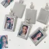 Portatarjetas Minimalista de PVC para Estudiantes Estuche Protector para Tarjetas de Fan de 3 Pulgadas para Almacenamiento de Polaroids Portatarjetas Colgante Pequeño