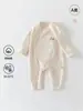 Cierre de Velcro Silencioso de Alta Calidad 0-6 Meses Ropa para Bebé Primavera y Otoño Mono de Felpa Suave para Recién Nacido Pelele de Manga Larga para Bebé