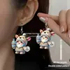 Pendientes de Mujer Transfronterizos Pendientes Acrílicos de Navidad Pendientes Lindos de Árbol de Navidad Colgante Papá Noel Ninguno