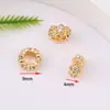 Color Oro 18K Conservación del Color Micro-Pavimentado Circonita Separadores de Rueda Trébol de Cuatro Hojas Flor de Ciruelo Diamante Materiales para Pulseras Collares DIY Accesorios