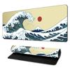 Alfombrilla de ratón Ukiyo-e japonés transfronteriza, alfombrilla de escritorio grande con olas, alfombrilla para teclado de computadora, soporte, personalización