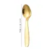 Juego de cubiertos infantiles de acero inoxidable 304 transfronterizo, engrosado, apto para estudiantes, cuchillo, tenedor y cuchara de color dorado, incluyendo una cucharilla de postre y un tenedor de frutas