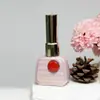 Nova Garrafa Vazia de Esmalte 14,5ml Rosa Off-White Círculo Decorativo Garrafa de Vidro para Esmalte Embalagem de Manicure