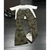 Jeans Camuflados Retro Americanos de Trabajo para Hombre, Estilo Trendy High Street, Corte Slim Fit, Favorecedores, Pierna Recta, Ligeramente Acampanados