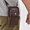 Bolso de Cintura para Hombre de Piel de Vaca Estilo Nuevo, Bolso Cruzado Multifuncional, Bolso para Identificación, Billetera Portátil para Monedas para Exteriores, Moderno Bolso para Teléfono Móvil