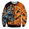 20.23 millones Ropa de Festival Sagrado Nueva Europea y Americana Impresión 3D Sudadera de Cuello Redondo Vestido de Fiesta para Noche Sagrada Disfraz Calavera Transfronterizo Pie