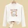 Roupa Térmica Infantil Outono e Inverno para Bebês com Gola Alta Quente Roupa de Baixo Camiseta de Manga Longa Outono para Meninas