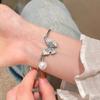 Pulseira de borla de borboleta com pérolas e cristais de gelo, requintada, de alta qualidade, para mulheres, corrente de clavícula, doce, legal, Spice Girl, joia de corrente de pescoço