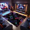 Alfombra de Sala de Estar Estilo Cyberpunk Transfronteriza, Alfombra Grande de Cobertura Total para Mesa de Café, Alfombra de Terciopelo de Cristal para Sala de Juegos en Casa