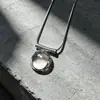 Accesorios de Colgante de Collar de Cristal Blanco Transparente Cuadrado para Mujer, Cadena de Clavícula de Nicho de Lujo Ligero, Accesorios de Juego de Anillos de Lujo Ligero, Moderno