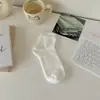 Meias Brancas Estilo Ballet para Mulheres, Meias Curtas Finas de Verão, Malha de Algodão Puro Respirável Meia-Panturrilha Cor Sólida Estilo Miu para Verão